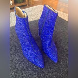Rhinestone Cady Blue rhinestone bootie